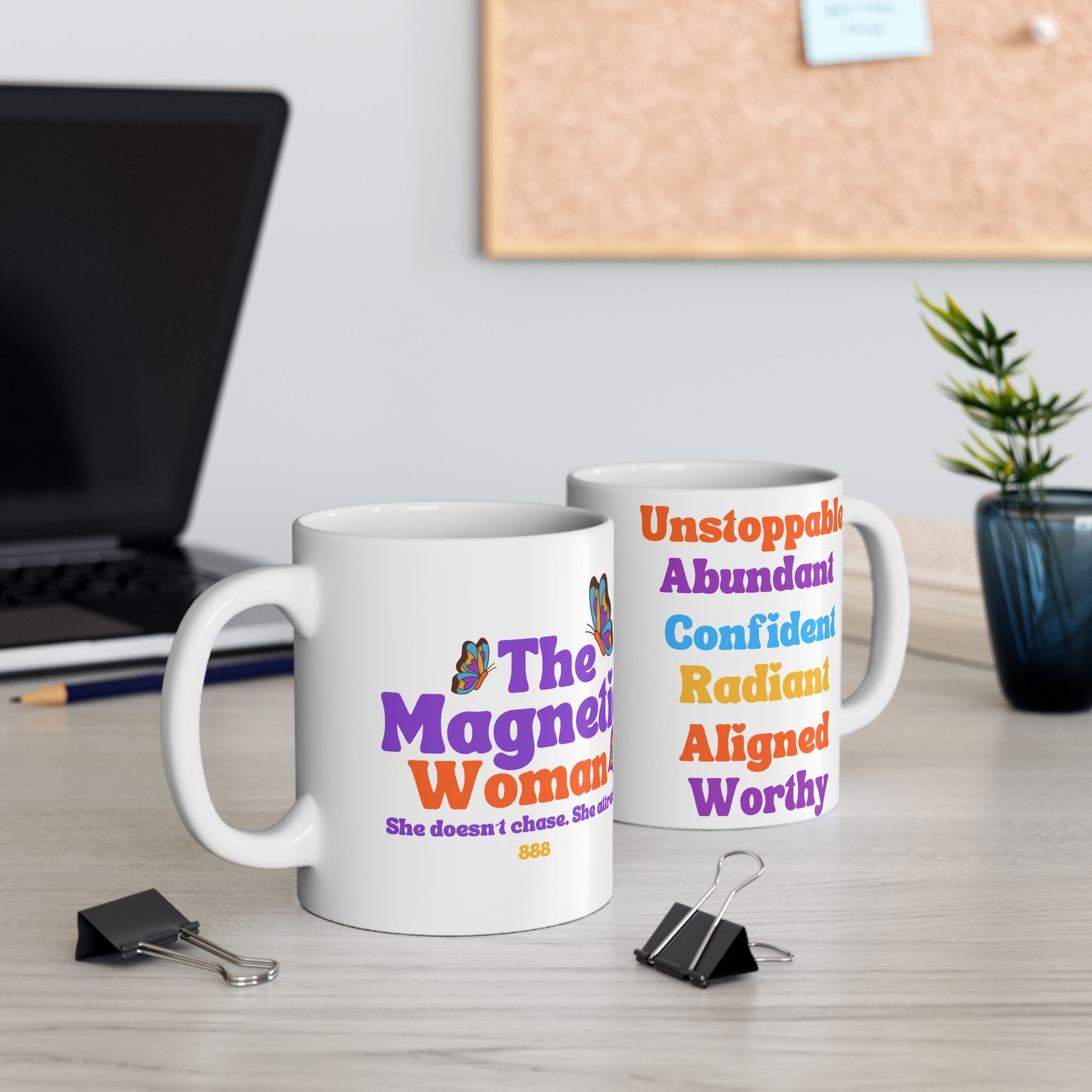 The Magnetic Woman Mug, Empowerment Coffee  Cup, Colorful Affirmation Mug, Retro Gift  for Women, Self Love Mug 11oz 15oz