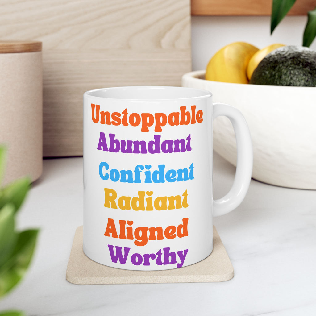 The Magnetic Woman Mug, Empowerment Coffee  Cup, Colorful Affirmation Mug, Retro Gift  for Women, Self Love Mug 11oz 15oz